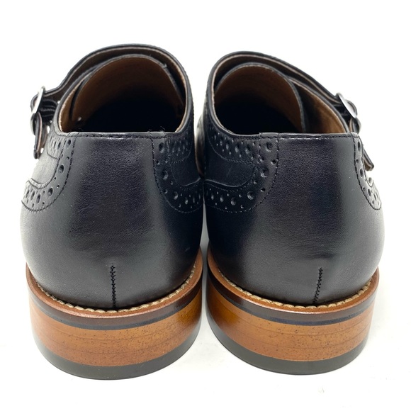 Johnston & Murphy Conard Double Monk Strap Cap Toe Black Calfskin - Picture 4 of 7